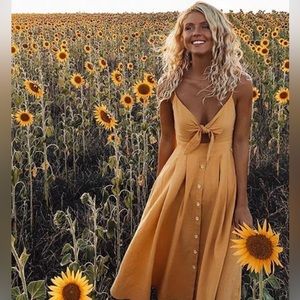 Hello Molly Moves and Motives Midi Dress Mustard